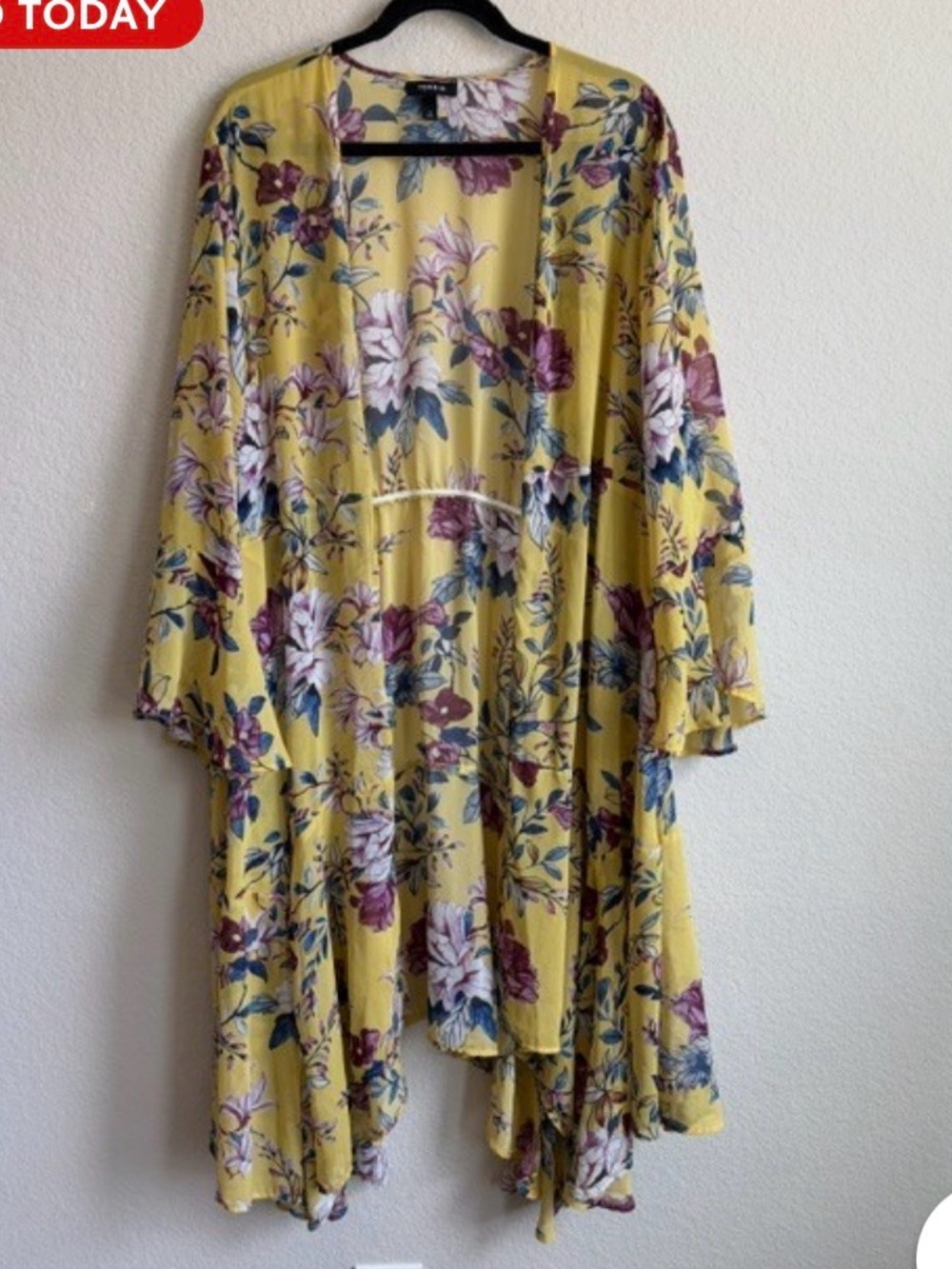 Torrid Yellow Floral Asymmetrical duster